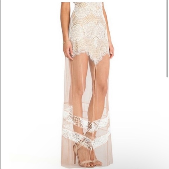 For Love and Lemons Antigua Lace White Maxi Dress small - Picture 3 of 9